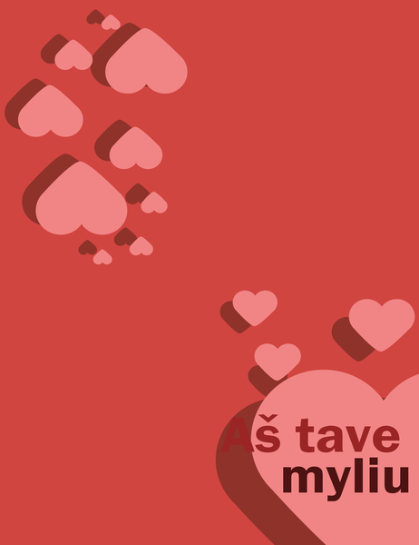 Atvirukas „Aš tave myliu“ (keturgubo sulenkimo) Atvirukas „Aš tave myliu“ (keturgubo sulenkimo)
