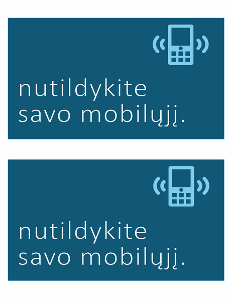 Mobiliųjų telefonų naudojimą draudžiantis ženklas (2 puslapyje)
