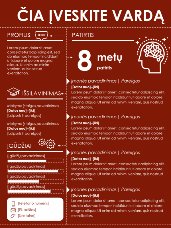 Infografinis gyvenimo aprašymas Infografinis gyvenimo aprašymas
