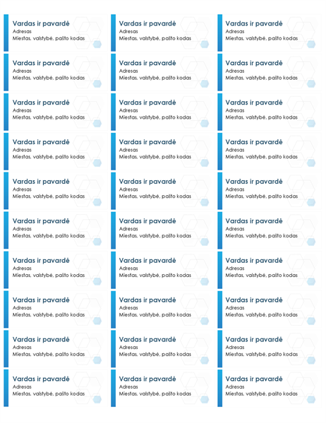Šešiakampės etiketės (30 puslapyje) Šešiakampės etiketės (30 puslapyje)