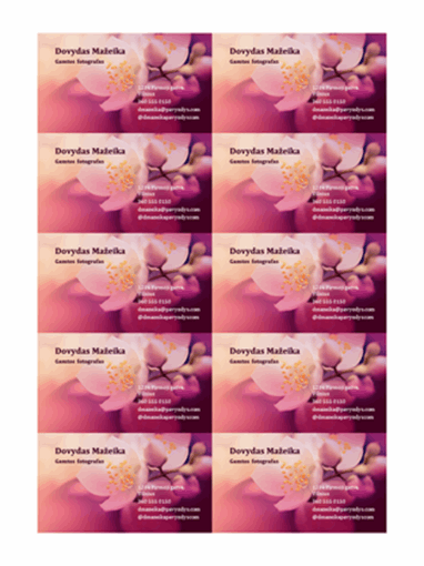 Vizitinės kortelės (gėlių nuotrauka)