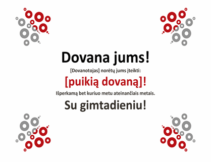 Dovanų kuponas Dovanų kuponas