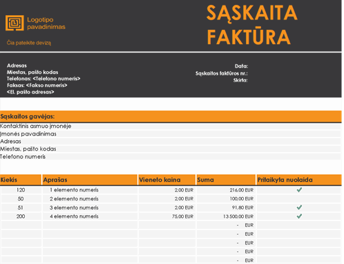 Smulkiojo verslo pardavimo sąskaita faktūra Smulkiojo verslo pardavimo sąskaita faktūra