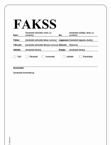 Fakss (standarta dizains)