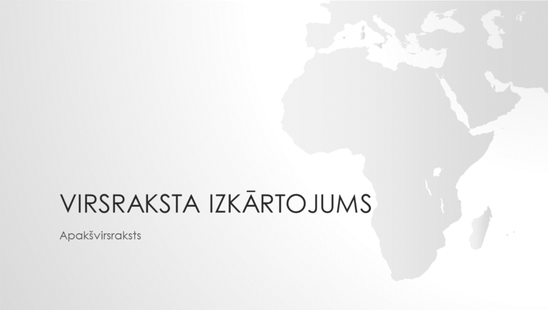 Pasaules karšu sērija: Āfrikas kontinenta prezentācija (platekrāna) Pasaules karšu sērija: Āfrikas kontinenta prezentācija (platekrāna)