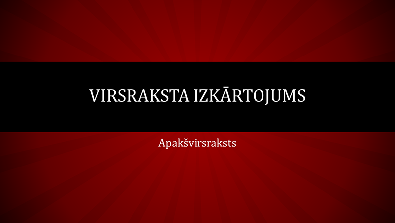 Prezentācija ar sarkanu radiālu līniju noformējumu (platekrāna) Prezentācija ar sarkanu radiālu līniju noformējumu (platekrāna)