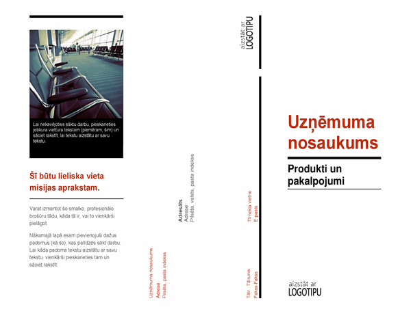 Trīskārt salocīta brošūra (sarkans un melns noformējums)