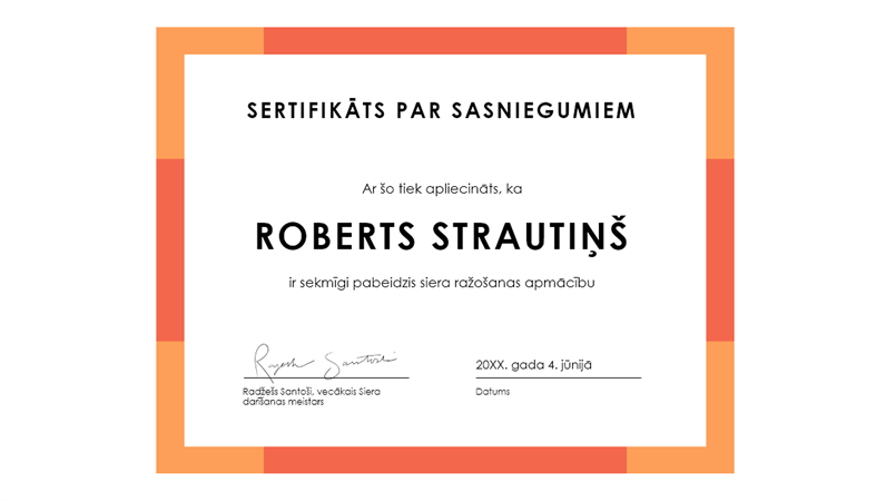 Sertifikāts par sasniegumiem (zils) Sertifikāts par sasniegumiem (zils)