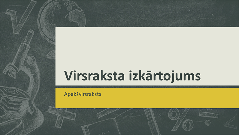 Mācību priekšmetu prezentācija, ar krītu zīmētu ilustrācijas (platekrāna) Mācību priekšmetu prezentācija, ar krītu zīmētu ilustrācijas (platekrāna)