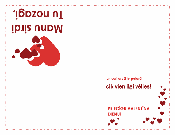Valentīna dienas kartīte (sirds noformējums, divkāršs locījums) Valentīna dienas kartīte (sirds noformējums, divkāršs locījums)