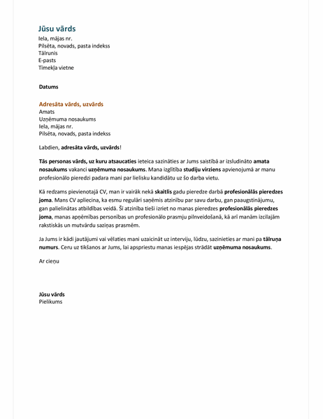Motivācijas vēstule funkcionālam CV Motivācijas vēstule funkcionālam CV