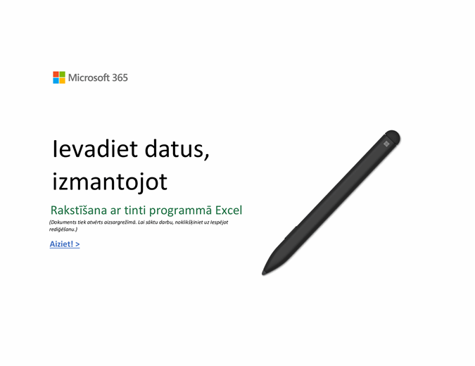 Apmācība par Excel Surface pildspalvu