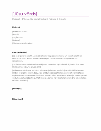 CV motivācijas vēstule (violeta)