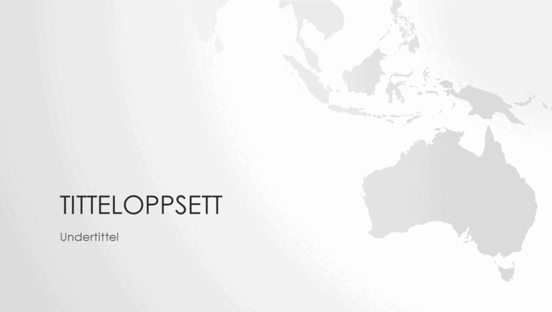 Serie av verdenskart, presentasjon av det australske kontinentet (bredformat)