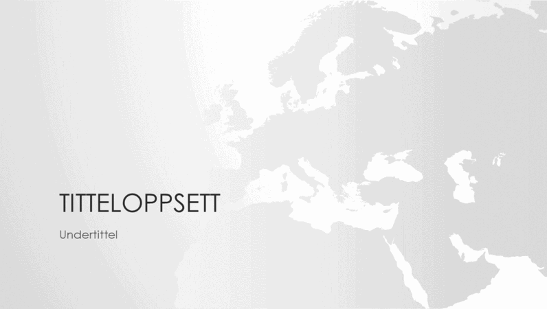 Serie av verdenskart, presentasjon av det europeiske kontinentet (bredformat)