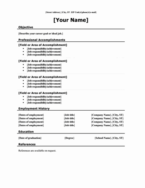 Funksjonell CV (tradisjonell utforming)