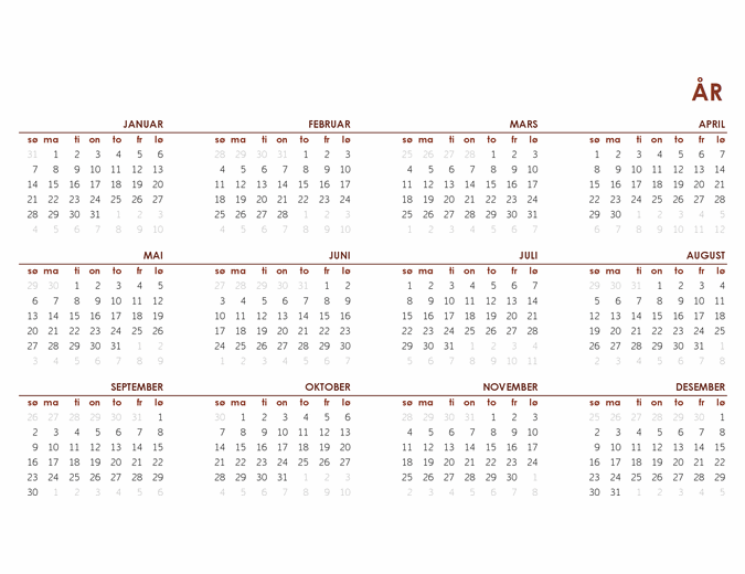 Global årskalender