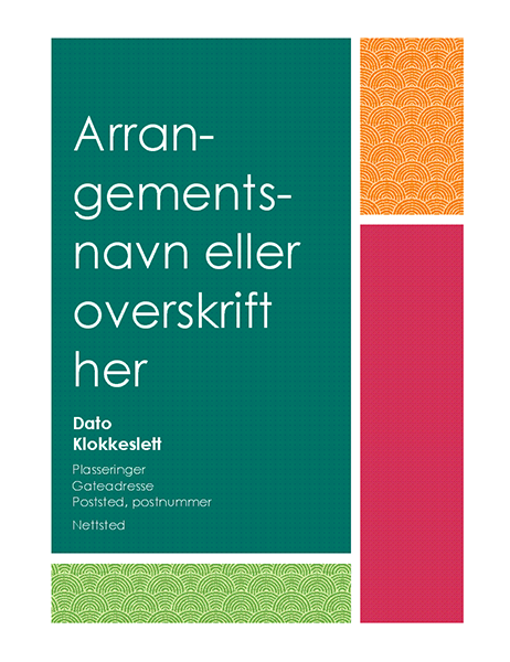 Flygeblad med fargeblokk Flygeblad med fargeblokk