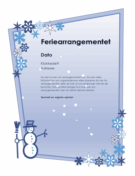 Flygeblad for vinterferiearrangement Flygeblad for vinterferiearrangement