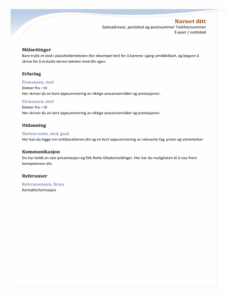 Kronologisk CV Kronologisk CV
