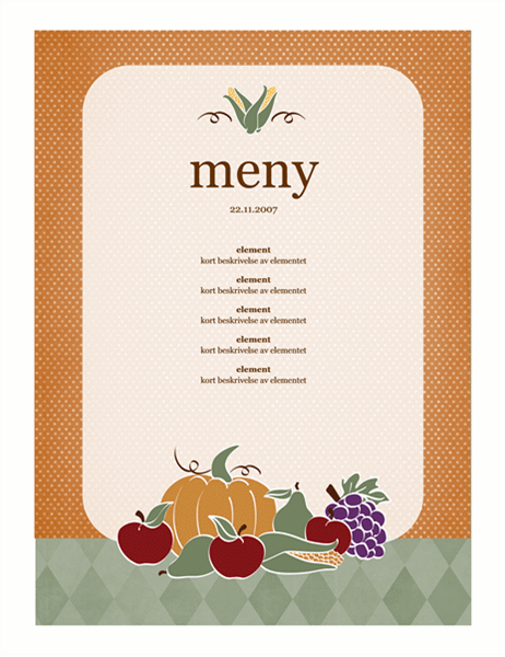 Meny (høstemotiv)