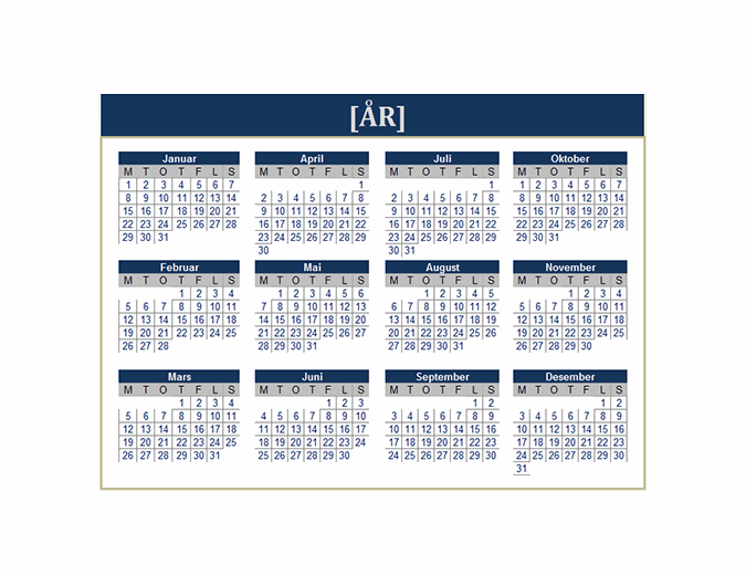 Kalender (alle år)