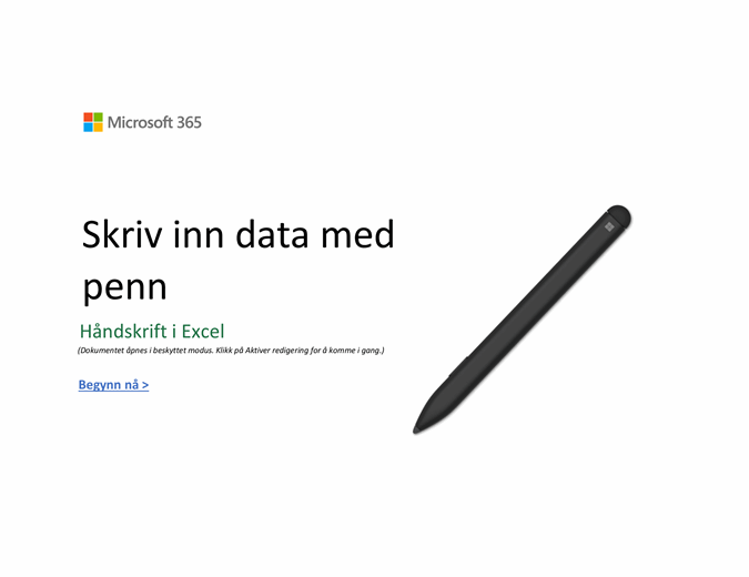 Opplæring i Excel Surface-penn