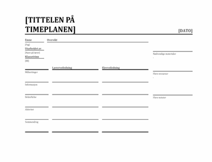 Daglig timeplanlegger Daglig timeplanlegger