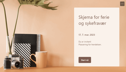 Skjema for ferie og sykefravær