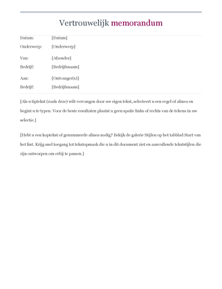 Zakelijk memo (rood)