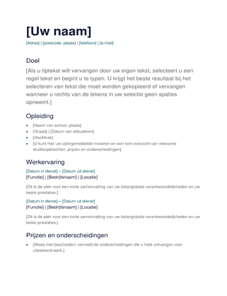 Eenvoudige cv Eenvoudige cv