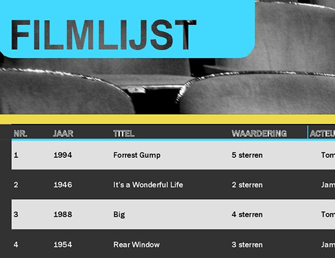 Filmlijst Filmlijst