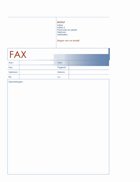 Faxvoorblad (thema met blauw)