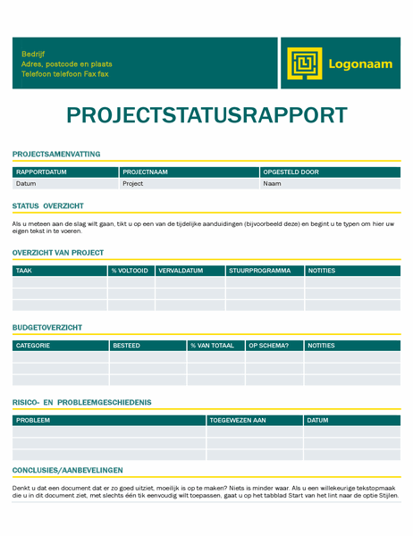 Projectstatusrapport (Tijdloos ontwerp)