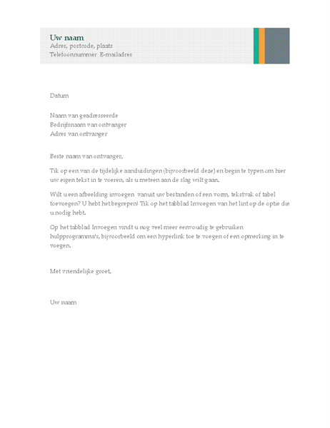 Zakelijke brief (ontwerp Verkoopstrepen) Zakelijke brief (ontwerp Verkoopstrepen)