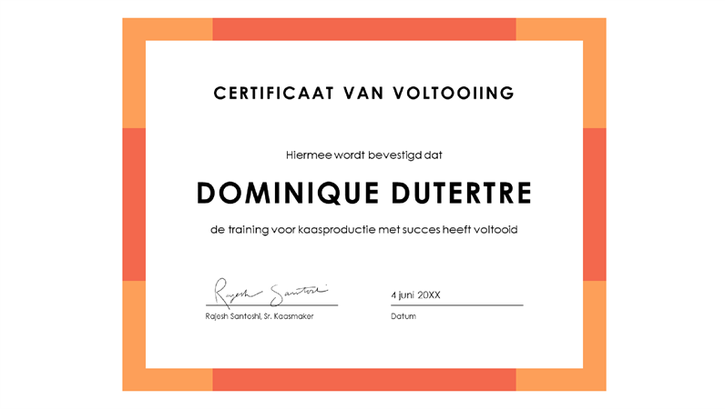 Certificaat (blauw) Certificaat (blauw)