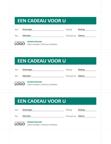 Cadeaubonnen Cadeaubonnen
