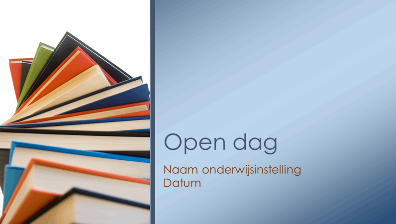 Presentatie voor een open dag in de klas Presentatie voor een open dag in de klas
