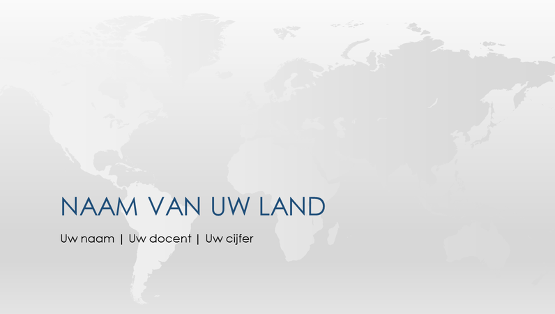 Presentatie van rapport met alle landen ter wereld Presentatie van rapport met alle landen ter wereld