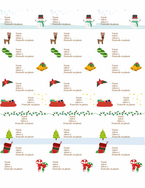 Cadeau-etiketten (ontwerp Kerstgedachte, 30 per pagina, compatibel met Avery 5160)