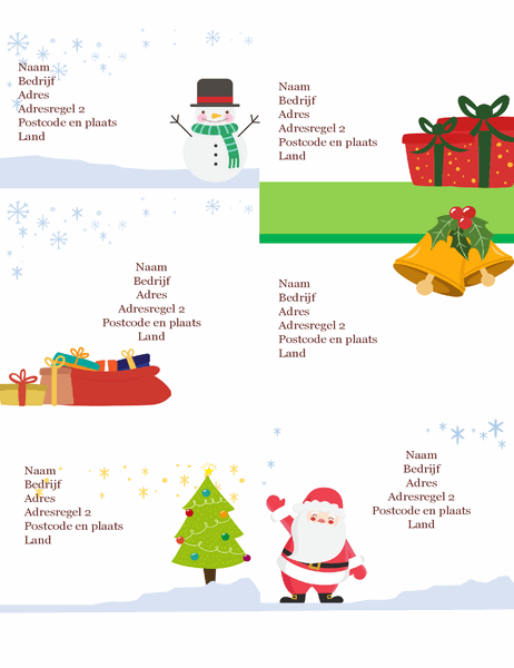 Verzendetiketten voor de feestdagen (ontwerp Kerstgedachte, 6 per pagina, compatibel met Avery 5164 en vergelijkbaar)