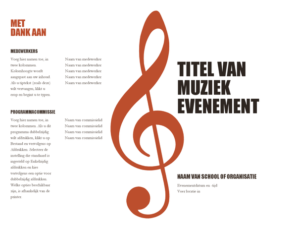 Muziekprogrammaboekje Muziekprogrammaboekje