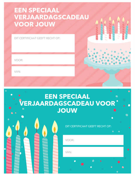 Cadeaubon voor verjaardag (Helder ontwerp) Cadeaubon voor verjaardag (Helder ontwerp)