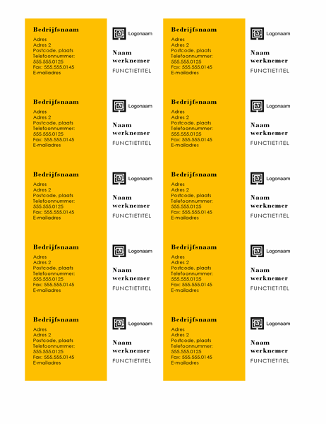 Visitekaartjes (balken ontwerp, 10 per pagina) Visitekaartjes (balken ontwerp, 10 per pagina)