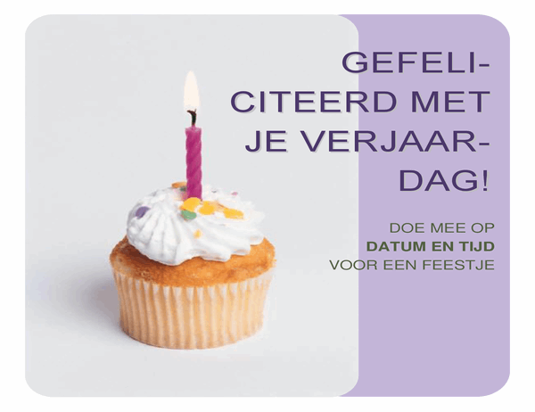 Flyer met uitnodiging voor verjaardag (met cupcake)