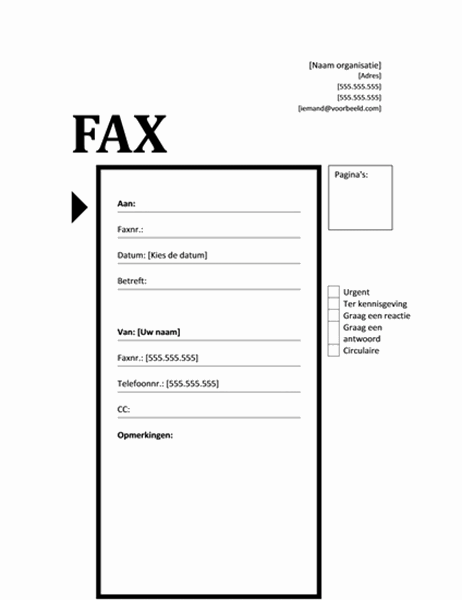 Faxvoorblad (technologisch ontwerp)