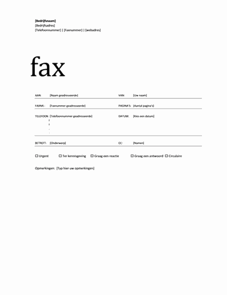 Faxvoorblad  (professioneel ontwerp)