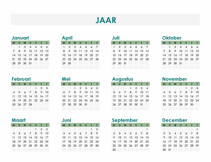 Calendar Creator (willekeurig jaar)