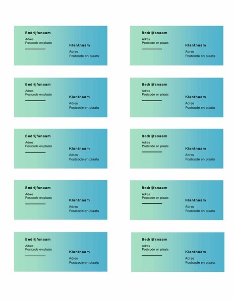 Verzendetiketten (groene kleurovergang, 10 per pagina, werkt met Avery 5163) Verzendetiketten (groene kleurovergang, 10 per pagina, werkt met Avery 5163)