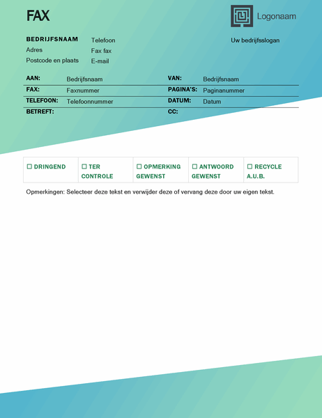 Faxvoorblad (Groene kleurovergang) Faxvoorblad (Groene kleurovergang)